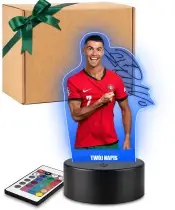 3D Plexido LED Lamp with Print of Footballer Cristiano Ronaldo