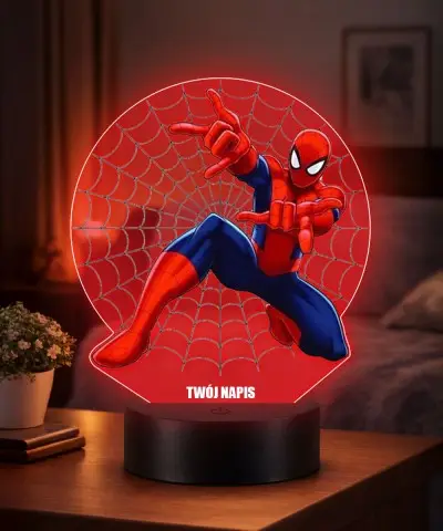 Lampka LED 3D Plexido z Nadrukiem Spiderman Film | Plexido.pl