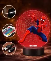 Lampka LED 3D Plexido z Nadrukiem Spiderman Film