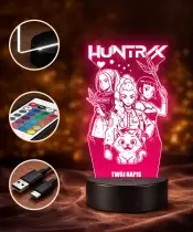 Lampka LED 3D K-popowe Łowczynie Demonów Huntrix Rumi Mira Zoey