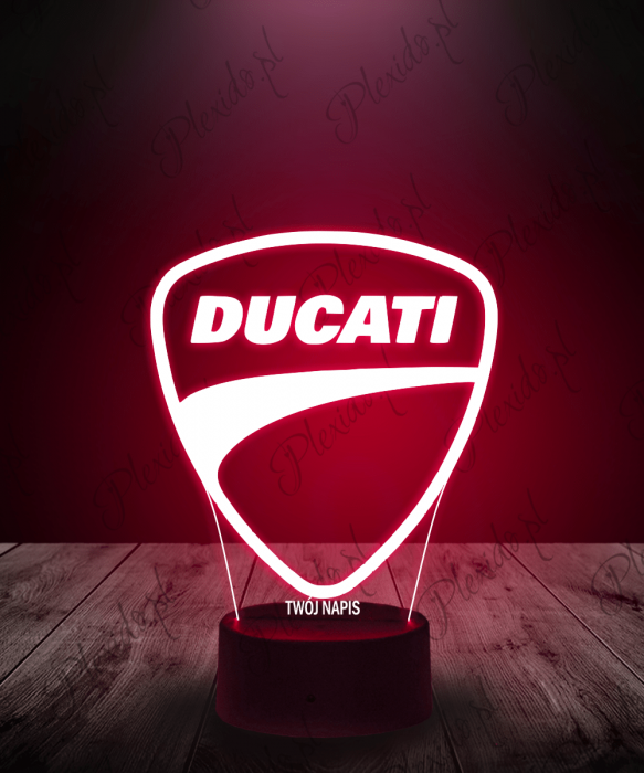 Lampka LED 3D Plexido Ducati Logo - 1