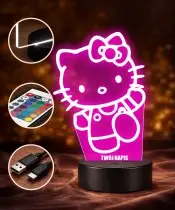 3D-Plexido-LED-Lampe Hello Kitty Kitten
