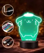 3D Plexido Hello Kitty Pompompurin LED Lamp