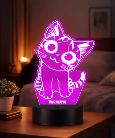 Lampka LED 3D Plexido Kotek...