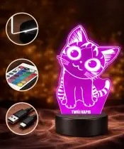3D Plexido Kitty Pupil LED Lamp