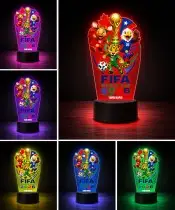 FIFA WM 2026 Maskottchen 3D LED-Nachtlicht mit Namensaufdruck – Geschenk