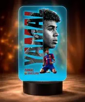Yamal FC Barcelona 3D LED-Nachtlampe, personalisiert mit Namen