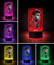 Yamal FC Barcelona 3D LED-Nachtlampe, personalisiert mit Namen