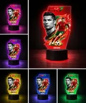 3D-LED-Nachtlicht Cristiano Ronaldo Portugal mit Namensgeschenk