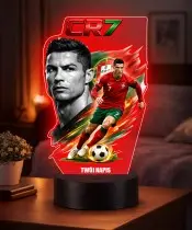 3D LED Night Light Cristiano Ronaldo Portugal with Name Gift