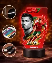 3D LED Night Light Cristiano Ronaldo Portugal with Name Gift