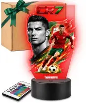 3D LED Night Light Cristiano Ronaldo Portugal with Name Gift
