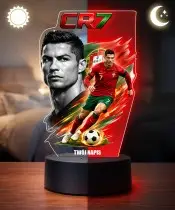 3D-LED-Nachtlicht Cristiano Ronaldo Portugal mit Namensgeschenk