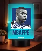 Kylian Mbappé 3D-LED-Nachtlicht mit Namen und Autogramm