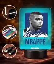 Kylian Mbappe 3D LED Night Light with Name and Autograph