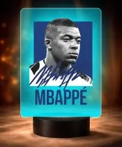 Kylian Mbappé 3D-LED-Nachtlicht mit Namen und Autogramm
