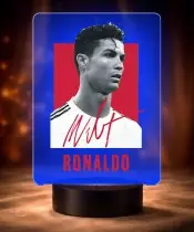 3D LED Night Light Cristiano Ronaldo Football Autograph with Name