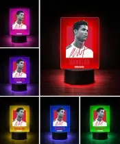 3D-LED-Nachtlicht mit Cristiano Ronaldo Fußball-Autogramm und Namen