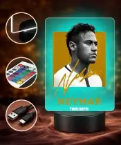 Neymar Jr. 3D-Fußball-LED-Nachtlicht mit Namen und Autogramm