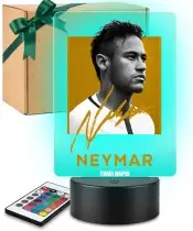 Neymar Jr 3D Football LED Night Light with Name and Autograph
