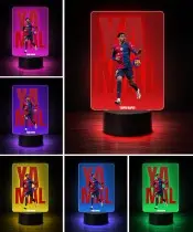 Lampka Nocna LED 3D Lamine Yamal FC Barcelona Personalizowana z Imieniem