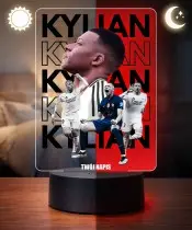 Kylian Mbappe 3D LED Night Light Football Personalized with Name
