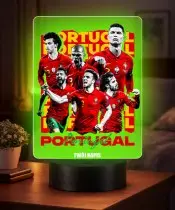 Lampka Nocna LED 3D Portugalia Drużyna Piłka Nożna z Imieniem