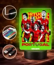 3D-LED-Nachtlicht mit Namen der portugiesischen Fußballnationalmannschaft