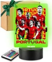 Portugal Football Team 3D LED Night Light with Name