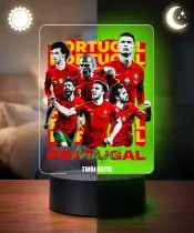3D-LED-Nachtlicht mit Namen der portugiesischen Fußballnationalmannschaft