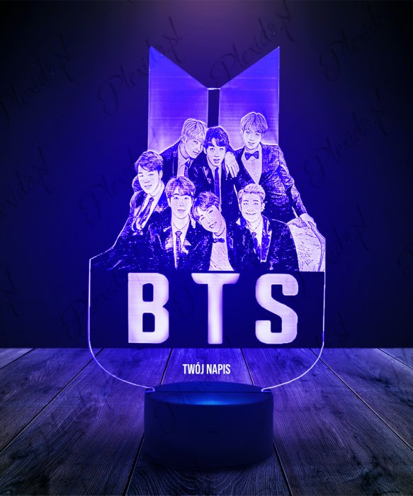 Lampka LED 3D Plexido BTS K-pop Zespół