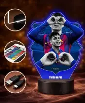3D Pedri FC Barcelona LED-Nachtlicht mit Namensaufdruck – Geschenk für Fans