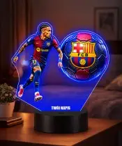 3D Raphinha LED Night Light FC Barcelona Player with Name Gift
