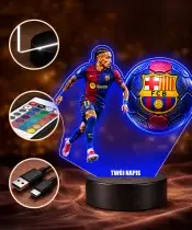 3D Raphinha LED Night Light FC Barcelona Player with Name Gift