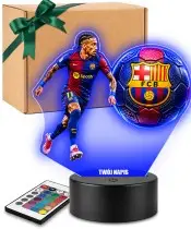 3D Raphinha LED-Nachtlicht FC Barcelona Spieler mit Namen Geschenk