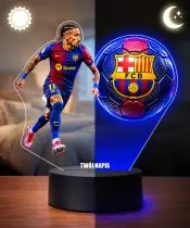3D Raphinha LED Night Light FC Barcelona Player with Name Gift