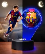 3D Pedri FC Barcelona Football LED Night Light with Name