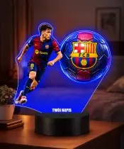 3D Pedri FC Barcelona Fußball-LED-Nachtlicht mit Namen