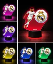 Kylian Mbappe Real Madrid Football Player 3D LED Night Light with Name Gift