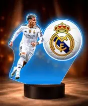 copy of Kylian Mbappe Real Madrid Fußballspieler 3D LED-Nachtlicht mit Namensaufdruck