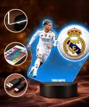 copy of Kylian Mbappe Real Madrid Football Player 3D LED Night Light with Name Gift