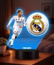 copy of Kylian Mbappe Real Madrid Football Player 3D LED Night Light with Name Gift