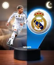copy of Kylian Mbappe Real Madrid Fußballspieler 3D LED-Nachtlicht mit Namensaufdruck