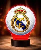 Real Madrid Fußball 3D LED-Nachtlicht mit Namen