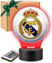 Real Madrid Fußball 3D LED-Nachtlicht mit Namen