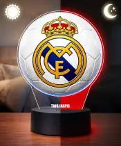 Real Madrid Fußball 3D LED-Nachtlicht mit Namen