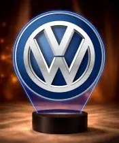 Lampka LED 3D Volkswagen Logo Personalizowana z Imieniem Napisem RGB Pilot Prezent