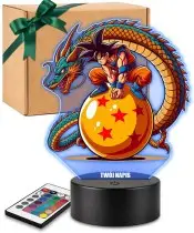 Lampka Dragon Ball Z Goku Shenron LED 3D Personalizowana Imię Prezent Anime Manga