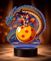 Lampka Dragon Ball Z Goku Shenron LED 3D Personalizowana Imię Prezent Anime Manga
