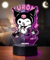 Lampka Kuromi Sanrio LED 3D Personalizowana z Imieniem Prezent dla Dziewczynki
